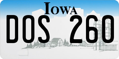 IA license plate DOS260