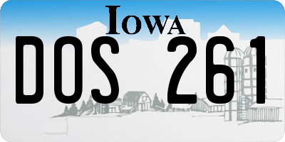 IA license plate DOS261
