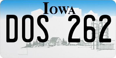 IA license plate DOS262