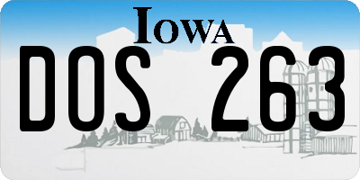 IA license plate DOS263