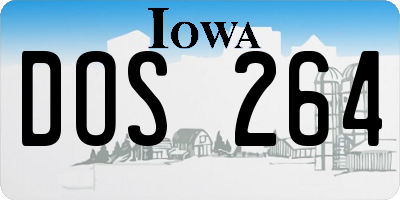 IA license plate DOS264