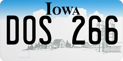 IA license plate DOS266