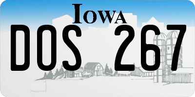 IA license plate DOS267