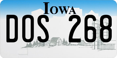 IA license plate DOS268