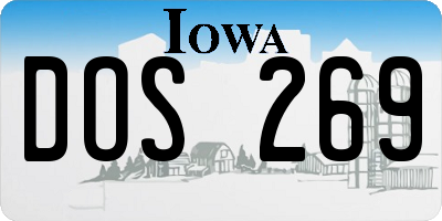 IA license plate DOS269