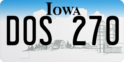 IA license plate DOS270