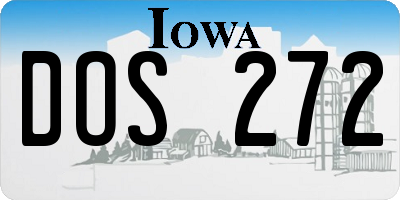 IA license plate DOS272