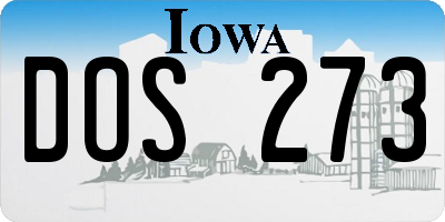 IA license plate DOS273