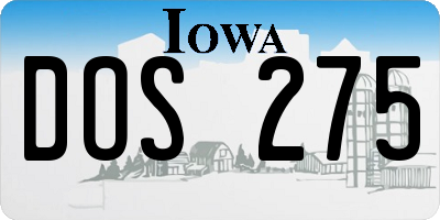 IA license plate DOS275