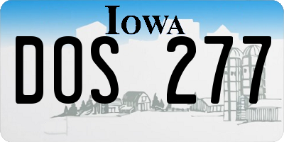 IA license plate DOS277