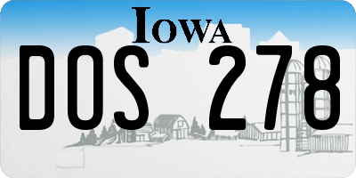 IA license plate DOS278