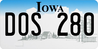 IA license plate DOS280