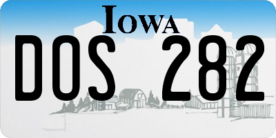 IA license plate DOS282