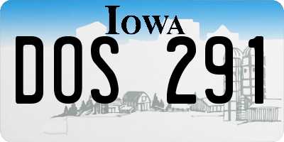 IA license plate DOS291