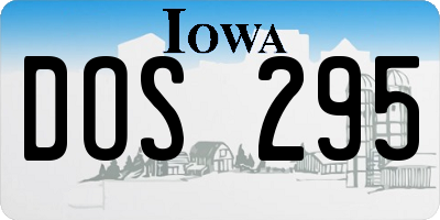 IA license plate DOS295
