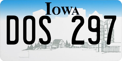 IA license plate DOS297