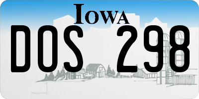 IA license plate DOS298