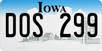 IA license plate DOS299