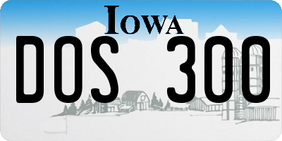 IA license plate DOS300