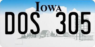 IA license plate DOS305