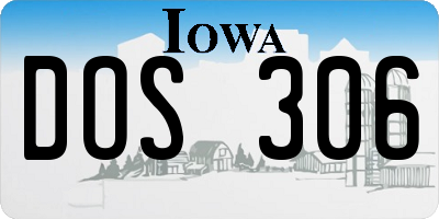 IA license plate DOS306