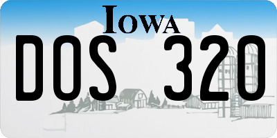 IA license plate DOS320