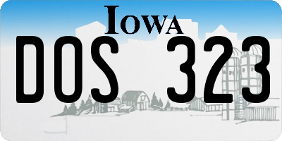IA license plate DOS323