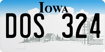 IA license plate DOS324