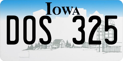 IA license plate DOS325