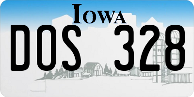 IA license plate DOS328