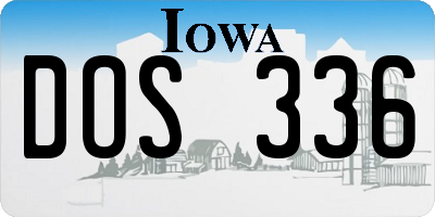 IA license plate DOS336