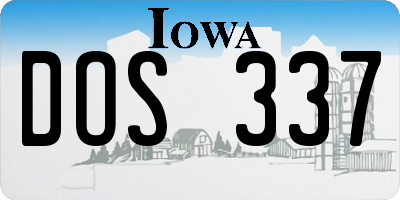 IA license plate DOS337