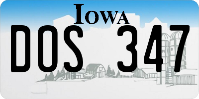 IA license plate DOS347