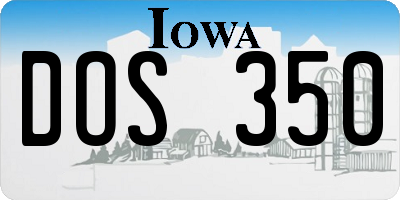 IA license plate DOS350