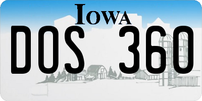 IA license plate DOS360