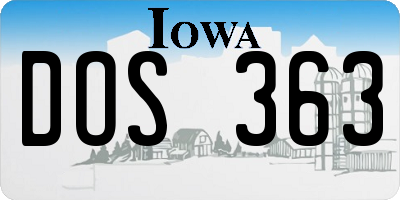 IA license plate DOS363
