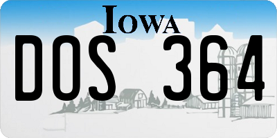 IA license plate DOS364
