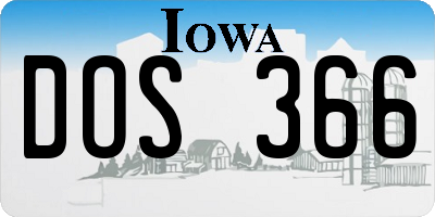 IA license plate DOS366