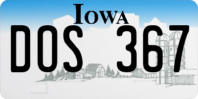 IA license plate DOS367