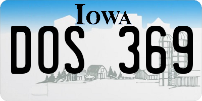 IA license plate DOS369