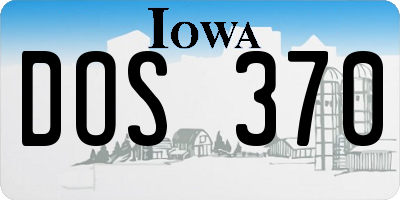 IA license plate DOS370