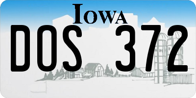IA license plate DOS372