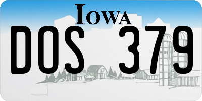 IA license plate DOS379