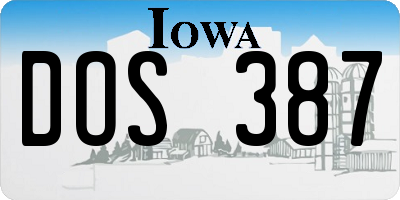IA license plate DOS387