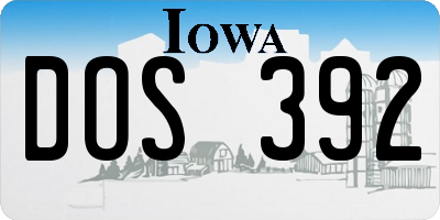IA license plate DOS392