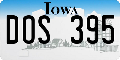 IA license plate DOS395