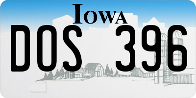 IA license plate DOS396