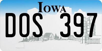 IA license plate DOS397