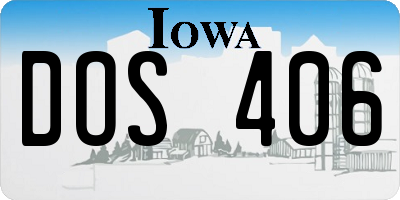 IA license plate DOS406