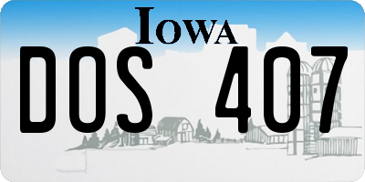 IA license plate DOS407